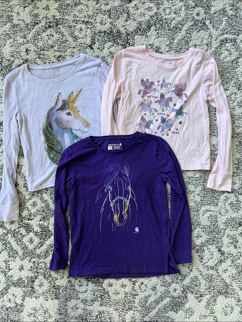 Carhartt Purple Horse Graphic Long-Sleeve Tee